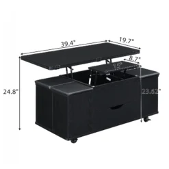 Christopher Knight Home Olia Modern Multi-Functional Lift-Top Coffee Table With Hidden Storage, 4 Stools And Lockable Wheels -Christopher Knight Home GUEST 95c7bc57 965d 4151 b50e ed5419e579db