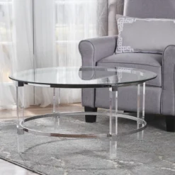 Glass Coffee Table Cocktail Table Center Table Side Table Small Table, Round/Rectangular-Christopher Knight Home