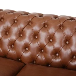 Silverdale Traditional Chesterfield Loveseat Cognac Brown/Dark Brown - Christopher Knight Home -Christopher Knight Home GUEST 9742b393 85d0 4ca6 be1a f023079f2384