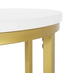 Ingersol Modern Glam C Shaped End Table White/Gold - Christopher Knight Home -Christopher Knight Home GUEST 9a733954 46b9 4ec2 ac38 ba587b85caf4