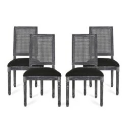 Christopher Knight Home Brownell French Country Wood And Cane Upholstered Dining Chairs (Set Of 4) -Christopher Knight Home GUEST 9aa449a1 0e4e 4ea3 9f92 129f6464f881