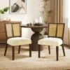 Christopher Knight Home Hassan Rubberwood Upholstered Dining Chairs With Cane Webbing(Set Of 2) -Christopher Knight Home GUEST 9b4deebe b71b 480f 958f 453c1f093f36