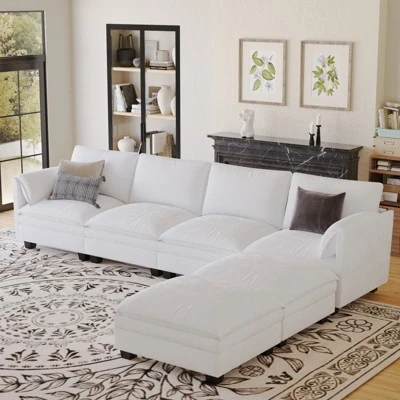 Christopher Knight Home 141.5'' Fabric U-Shaped Sectional Sofa With Ottoman And Pockets 3 Christopher Knight Home 141.5'' Fabric U-Shaped Sectional Sofa With Ottoman And Pockets