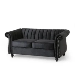 Glenmont Modern Glam Channel Stitch Velvet Loveseat With Nailhead Trim - Christopher Knight Home 14 Glenmont Modern Glam Channel Stitch Velvet Loveseat With Nailhead Trim - Christopher Knight Home -Christopher Knight Home GUEST 9bcec9b3 b948 4d14 84f4 013208c16d65