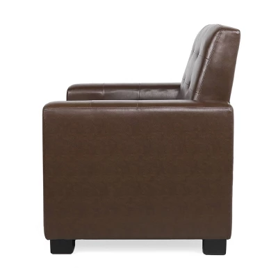 Craigue Contemporary Tufted Faux Leather Pushback Recliner - Christopher Knight Home 4 Craigue Contemporary Tufted Faux Leather Pushback Recliner - Christopher Knight Home - Image 2