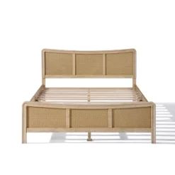 Christopher Knight Home Odila Boho Wood Platform Bed With Rattan Curved Adjustable Height Headboard -Christopher Knight Home GUEST 9d4de151 915c 446e 8569 f2b7e0fda270