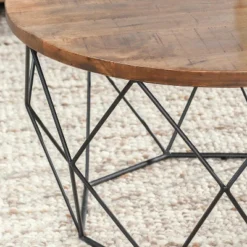 Christopher Knight Home Classic Cadak Wood And Metal Round Coffee Table, Brown/Black -Christopher Knight Home GUEST 9ddf87eb d13d 49fd a147 4634da060870