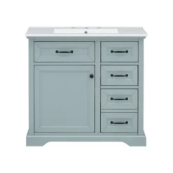 36"W Bathroom Vanity With Sink, Bathroom Cabinet With Tip-out Drawers, Storage Drawers, Door Shelf And Soft Closing Door-Christopher Knight Home -Christopher Knight Home GUEST 9ec24858 8f1f 42fb 802e 37fec0622b0d