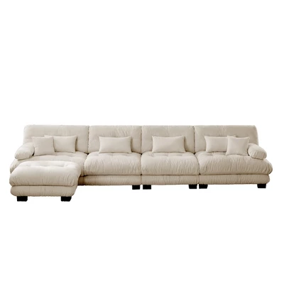 Christopher Knight Home Kelly Modular Chenille Upholstery 173.2" Sectional Sofa With Ottomans 3 Christopher Knight Home Kelly Modular Chenille Upholstery 173.2" Sectional Sofa With Ottomans