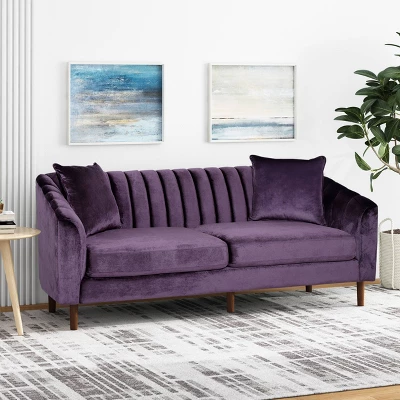 Ansonia Contemporary Velvet Sofa - Christopher Knight Home 3 Ansonia Contemporary Velvet Sofa - Christopher Knight Home