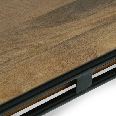 Colwill Modern Industrial Handcrafted Mango Wood Kitchen Cart With Wheels Natural/Black - Christopher Knight Home 8 Colwill Modern Industrial Handcrafted Mango Wood Kitchen Cart With Wheels Natural/Black - Christopher Knight Home - Image 6