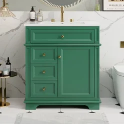 Christopher Knight Home Alonzo Modern 30" Bathroom Vanity With Ceramic Sink, One Shelf And Four Drawers -Christopher Knight Home GUEST a4c612c5 10df 4768 b6da 18cf09dce3cd