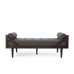 Rayle Contemporary Tufted Chaise Lounge With Rolled Accent Pillows - Christopher Knight Home -Christopher Knight Home GUEST a5415eb9 efa9 4289 835e 5815fb6bf39b