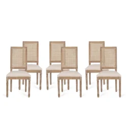 Christopher Knight Home Brownell French Country Wood And Cane Upholstered Dining Chairs (Set Of 6) 26 Christopher Knight Home Brownell French Country Wood And Cane Upholstered Dining Chairs (Set Of 6) -Christopher Knight Home GUEST a739b68f 516a 4d90 a138 e7d31bbc545d