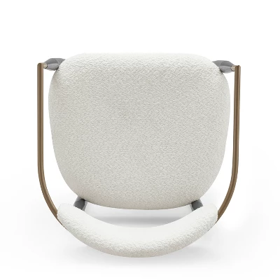 Christopher Knight Home Grov Upholstered Boucle Iron Dining Chair (Set Of 2), Beige And Gold 7 Christopher Knight Home Grov Upholstered Boucle Iron Dining Chair (Set Of 2), Beige And Gold - Image 5