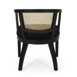 Christopher Knight Home Set Of 2 Currant Velvet And Cane Upholstered Dining Chairs Natural Brown/Black -Christopher Knight Home GUEST a7eaf2f9 61a0 40b2 b8ea d282c85bff3c