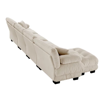 Christopher Knight Home Kelly Modular Chenille Upholstery 173.2" Sectional Sofa With Ottomans 4 Christopher Knight Home Kelly Modular Chenille Upholstery 173.2" Sectional Sofa With Ottomans - Image 2