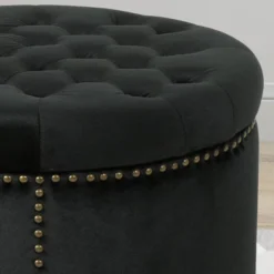 Tiernan Glam Velvet Tufted Ottoman - Christopher Knight Home -Christopher Knight Home GUEST a81baed2 caa6 4162 9eab e3273e9ff786
