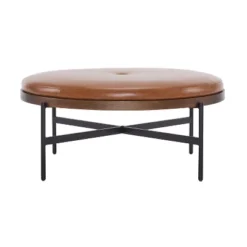 Christopher Knight Home Crestholm Modern Upholstered Round Ottoman With Iron Leg -Christopher Knight Home GUEST a822cfc0 2144 4e11 b1ab 3e9bb52b3e37