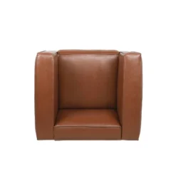 Goyette Contemporary Faux Leather Club Chair Cognac Brown/Dark Walnut - Christopher Knight Home -Christopher Knight Home GUEST a9043c9f d1f7 4b4f ab7d f1b92265cdab