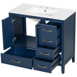 Christopher Knight Home Bathroom Vanity With Ceramic Sink, Bathroom Cabinet With Soft-Closing Door, Drawers Of Different Sizes, Solid Wood Frame & Leg -Christopher Knight Home GUEST a969ef9c 8d6b 4fa4 8b52 97931699ecad