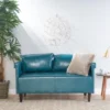 Bellerose Faux Leather Settee - Teal - Christopher Knight Home 1 Bellerose Faux Leather Settee - Teal - Christopher Knight Home -Christopher Knight Home GUEST aa9862f1 46ca 453e a558 d820e32e873f
