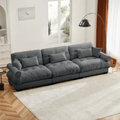 Christopher Knight Home Crane 130" Modern 3 Seater Velvet Sofa With Bolstered Armrests -Christopher Knight Home GUEST ab1ac476 f15c 470a b72b 121f4a73f645