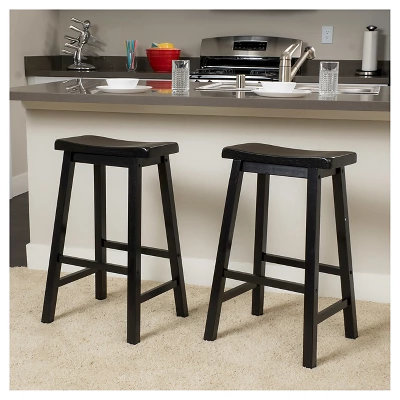Set Of 2 29" Pomeroy Saddle Barstool Black - Christopher Knight Home 3 Set Of 2 29" Pomeroy Saddle Barstool Black - Christopher Knight Home