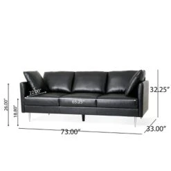 Brockbank Modern Faux Leather 3 Seater Sofa With Pillows - Christopher Knight Home -Christopher Knight Home GUEST adf25c5f c75c 419f bfe9 fb502ef712e6