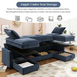 Christopher Knight Home Hars 126" Modular Sectional Sofa With Double Layer Seat Cushions And Storage -Christopher Knight Home GUEST b0108283 fb2f 4773 b02c ad622f6e56d8