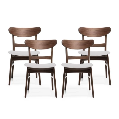 Christopher Knight Home Isador Mid Century Modern Upholstered Rubberwood Dining Chairs (Set Of 4) 10 Christopher Knight Home Isador Mid Century Modern Upholstered Rubberwood Dining Chairs (Set Of 4) - Image 8