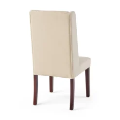 Set Of 2 Blount Wooden Dining Chairs With Fabric Cushions Beige/Natural Finish - Christopher Knight Home -Christopher Knight Home GUEST b0e5e927 4b43 4f18 b599 9a506f603eff