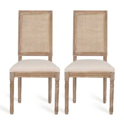 Christopher Knight Home Brownell French Country Fabric Upholstered Wood And Cane Dining Chairs (Set Of 2) 24 Christopher Knight Home Brownell French Country Fabric Upholstered Wood And Cane Dining Chairs (Set Of 2) -Christopher Knight Home GUEST b1f922d8 f4fa 4c88 88e7 4e9c92f967f4