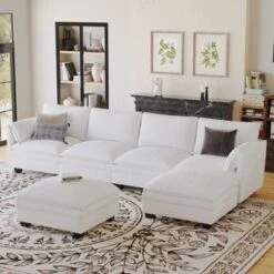 Christopher Knight Home 141.5'' Fabric U-Shaped Sectional Sofa With Ottoman And Pockets 17 Christopher Knight Home 141.5'' Fabric U-Shaped Sectional Sofa With Ottoman And Pockets -Christopher Knight Home GUEST b22ace52 371d 458b 82d4 772e55d9b4fc