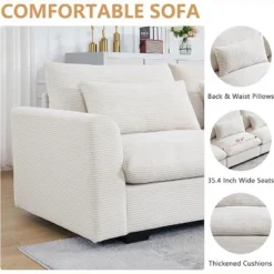 Christopher Knight Home Cleveland Luxurious U-Shaped Corduroy 157.5" Sectional Sofa With Storage Ottomans And 4 Waist Pillows -Christopher Knight Home GUEST b2676a8d aa69 4704 9df6 69c77716c058