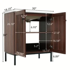 Christopher Knight Home Raja 30" Contemporary Vintage Bathroom Vanity With Ceramic Sink And Fence Door, Dark Brown -Christopher Knight Home GUEST b3519983 9089 4ff7 b470 f3f0f4e07b50