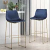 Cedric Modern Glam Velvet Counter Height Barstool Blue/Gold - Christopher Knight Home -Christopher Knight Home GUEST b4337263 b307 4463 a51d ddc45e8b4412