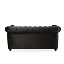 59"W Chesterfield Velvet Loveseat Sofa, Upholstered Sofa Couch With Rolled Arm Dutch And Tufted Button - Christopher Knight Home -Christopher Knight Home GUEST b47ebcfb 9455 4914 b460 fa078b58f503