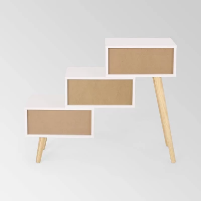 Payson Mid-Century Modern 3 Drawer Tiered Cabinet Matte White - Christopher Knight Home 8 Payson Mid-Century Modern 3 Drawer Tiered Cabinet Matte White - Christopher Knight Home - Image 6