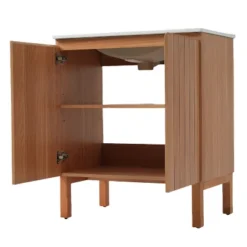 Christopher Knight Home Randi Vintage Minimalist 30" Modern Bathroom Vanity With Ceramic Sink, Antique Natural -Christopher Knight Home GUEST b5cb0abe 01ed 4d75 94c0 8c7e732748f1