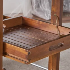 Cynthia Farmhouse Wooden Bar Cart Dark Oak Brown - Christopher Knight Home -Christopher Knight Home GUEST b6e3829e 1c75 4d6c afdf b15239f5afd3