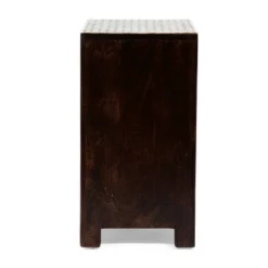 Benewah Handcrafted Boho 3 Drawer Mango Wood Nightstand Dark Walnut/Black/White - Christopher Knight Home -Christopher Knight Home GUEST b7592e8d 29dd 4af6 8195 fed1aa460276