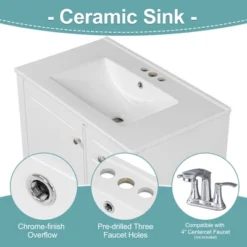 Christopher Knight Home Thomas 30" Bathroom Vanity With Sink, One Door With Shelf And Three Drawers 24 Christopher Knight Home Thomas 30" Bathroom Vanity With Sink, One Door With Shelf And Three Drawers -Christopher Knight Home GUEST b90f48e0 5452 4d10 ad66 2e0129f09bb9