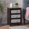 Benewah Handcrafted Boho 3 Drawer Mango Wood Nightstand Dark Walnut/Black/White - Christopher Knight Home -Christopher Knight Home GUEST ba2c85ed 7be4 40c0 b99e 981e680a6937
