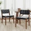 Christopher Knight Home Cassius Woven Faux Leather Rubberwood Dining Chair (Set Of 2) -Christopher Knight Home GUEST ba4789fa e35f 4958 8bf4 d05d2f8ecdb6