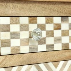 Sandia Handcrafted Boho 4 Drawer Mango Wood Nightstand Natural/White - Christopher Knight Home -Christopher Knight Home GUEST bb537a68 5ec3 46a5 a801 82edef17d0fb