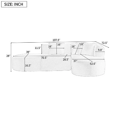 Christopher Knight Home Imre Modern Upholstered 4 Seater Corner Sectional Sofa With Pillows 4 Christopher Knight Home Imre Modern Upholstered 4 Seater Corner Sectional Sofa With Pillows - Image 2