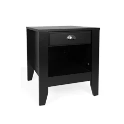 Industrial End Side Table Storage Space With Faux Wood-Christopher Knight Home