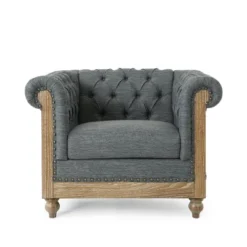 Voll Chesterfield Tufted Fabric Club Chair With Nailhead Trim - Christopher Knight Home -Christopher Knight Home GUEST c418c433 fb61 4daf afb4 1048c353126c