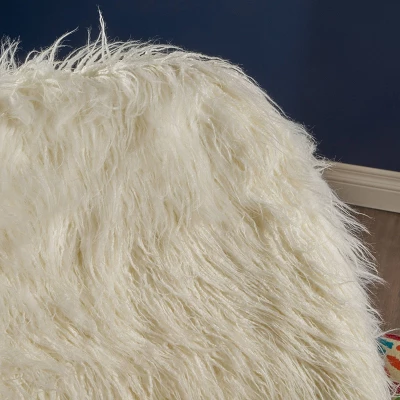 Cheryiie Faux Fur Accent Chair White - Christopher Knight Home 4 Cheryiie Faux Fur Accent Chair White - Christopher Knight Home - Image 2